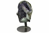 Amethyst Geode Section With Metal Stand - Uruguay #152208-1